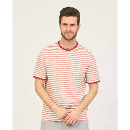 Vêtements Homme T-shirts & Polos Bugatti T-shirt homme  à rayures horizontales Rouge