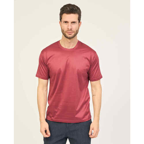 Vêtements Homme T-shirts & Polos Sette/Mezzo T-shirt homme Settemezzo en fil d'Écosse Rouge