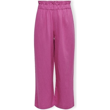 Vêtements Femme Pantalons Only Solvi-Caro Linen Trousers - Raspberry Rose Rose