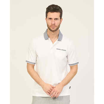 Vêtements Homme T-shirts & Polos Bugatti Polo homme  en coton avec poche poitrine Blanc