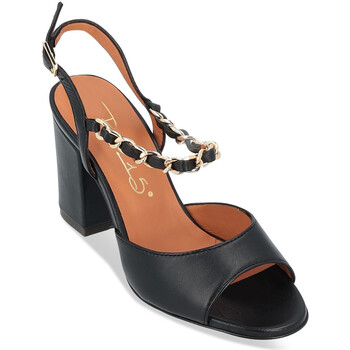 Chaussures Femme Sandales et Nu-pieds Via Roma 15 Sandale  en cuir noir avec chaîne Autres