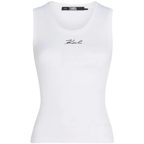 Vêtements Femme Débardeurs / T-shirts sans manche Karl Lagerfeld  Blanc