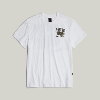Vêtements Homme T-shirts & Polos G-Star Raw D24687-C372 HEADPHONES-110 WHITE Blanc