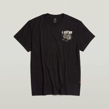 Vêtements Homme T-shirts & Polos G-Star Raw D24687-C372 HEADPHONES-DK BLACK Noir