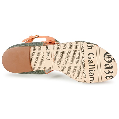 John Galliano A65970 Vert / Beige - Livraison Gratuite- Chaussures Sandale Femme 55920
