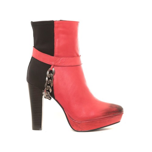 Chaussures Femme Boots trail Ilario Ferucci Ilario Ferrucci Bottines en cuir Gibus rouge Rouge