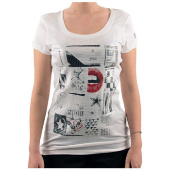 Vêtements Femme T-shirts manches courtes Converse PaillettesT-shirt Blanc
