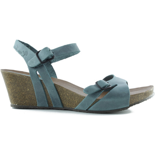 Chaussures Femme Douceur d intéri Interbios W confortables sandales compensées Bleu