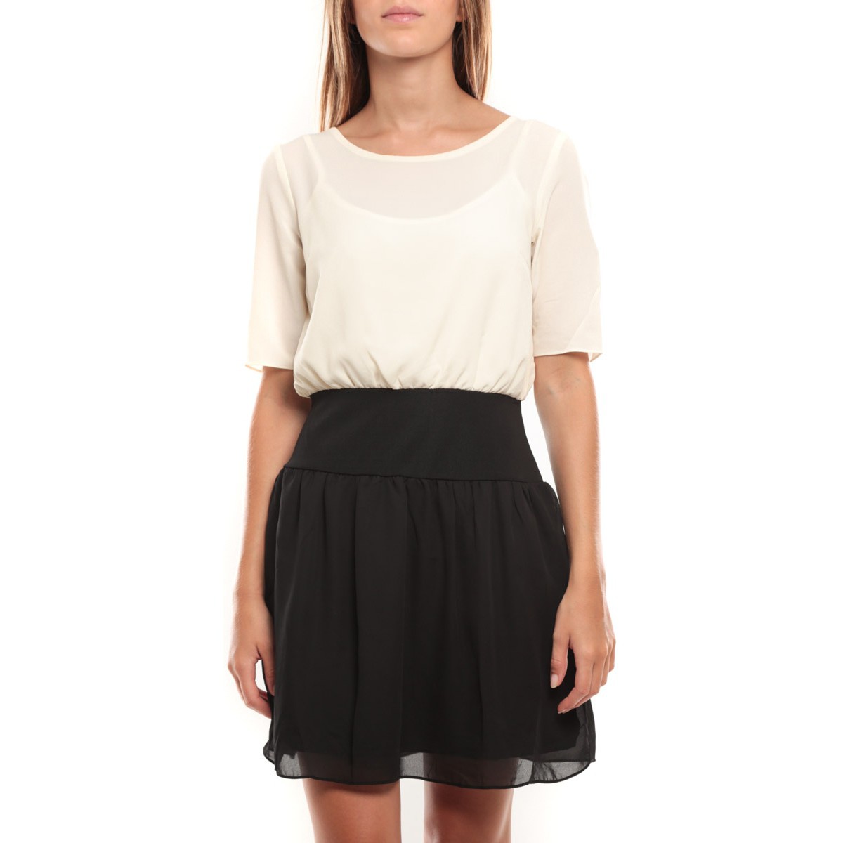 Vêtements Femme Robes Vero Moda Minto 2/4 Short Dress 97759 Blanc/Noir Noir