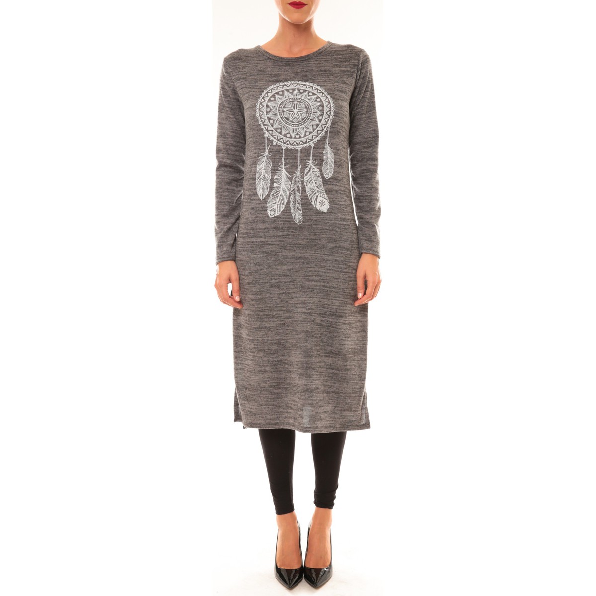 Vêtements Femme Robes By La Vitrine Robe Plume gris Gris