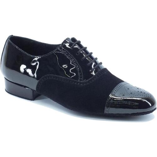 Chaussures Homme Sandales sport Vitiello Dance Shoes 291B Camoscio Nero / Vernice Nero Bufalo Tacco Noir