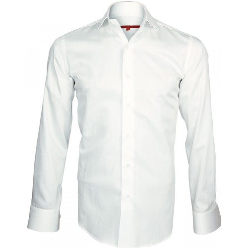 Vêtements Homme Chemises manches longues Andrew Mc Allister chemise col crocodile spark blanc Blanc