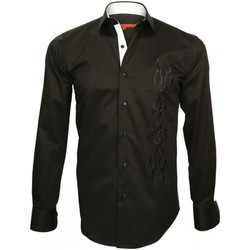 Vêtements Homme Chemises manches longues Andrew Mc Allister chemise brodee etnica noir Noir