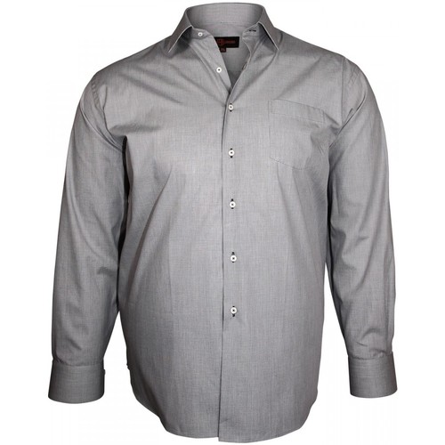 Vêtements Homme Chemises manches longues Doublissimo chemise classique smart gris Gris