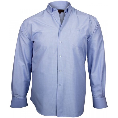 Vêtements Homme Chemises manches longues Doublissimo chemise sport checked bleu Bleu