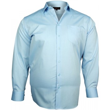 Vêtements Homme Chemises manches longues Doublissimo chemise popeline traditionnelle bleu Bleu