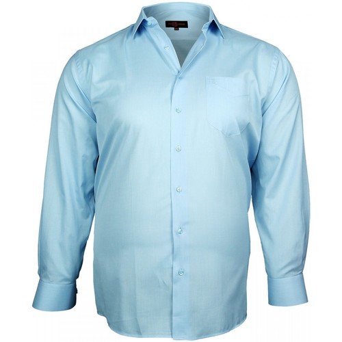 Doublissimo chemise fil a fil traditionnelle bleu Bleu - Vêtements Chemises  manches longues Homme 29,95 €