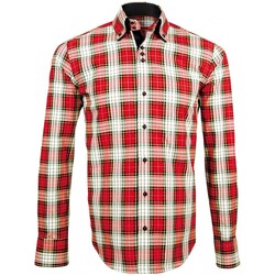 Vêtements Homme Chemises manches longues Andrew Mc Allister chemise double col queensland rouge Rouge