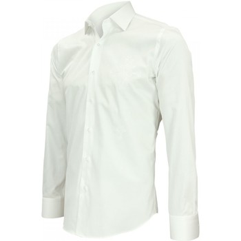 Andrew Mc Allister chemise brodee leeds blanc Blanc