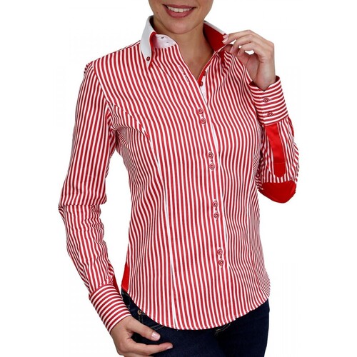 Vêtements Femme Chemises / Chemisiers Andrew Mc Allister chemise a rayures borsalino rouge Rouge