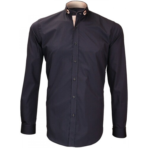 Vêtements Homme Chemises manches longues Polo Mode Marcone Noir chemise petit col hinckley bleu Bleu