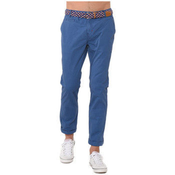 Vêtements Homme Chinos / Carrots Kaporal Pantalon Homme Avec Ceinture Fove North Sea Bleu Bleu