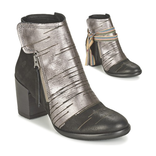 Chaussures Femme Bottines Felmini CARMEN Noir / Argenté