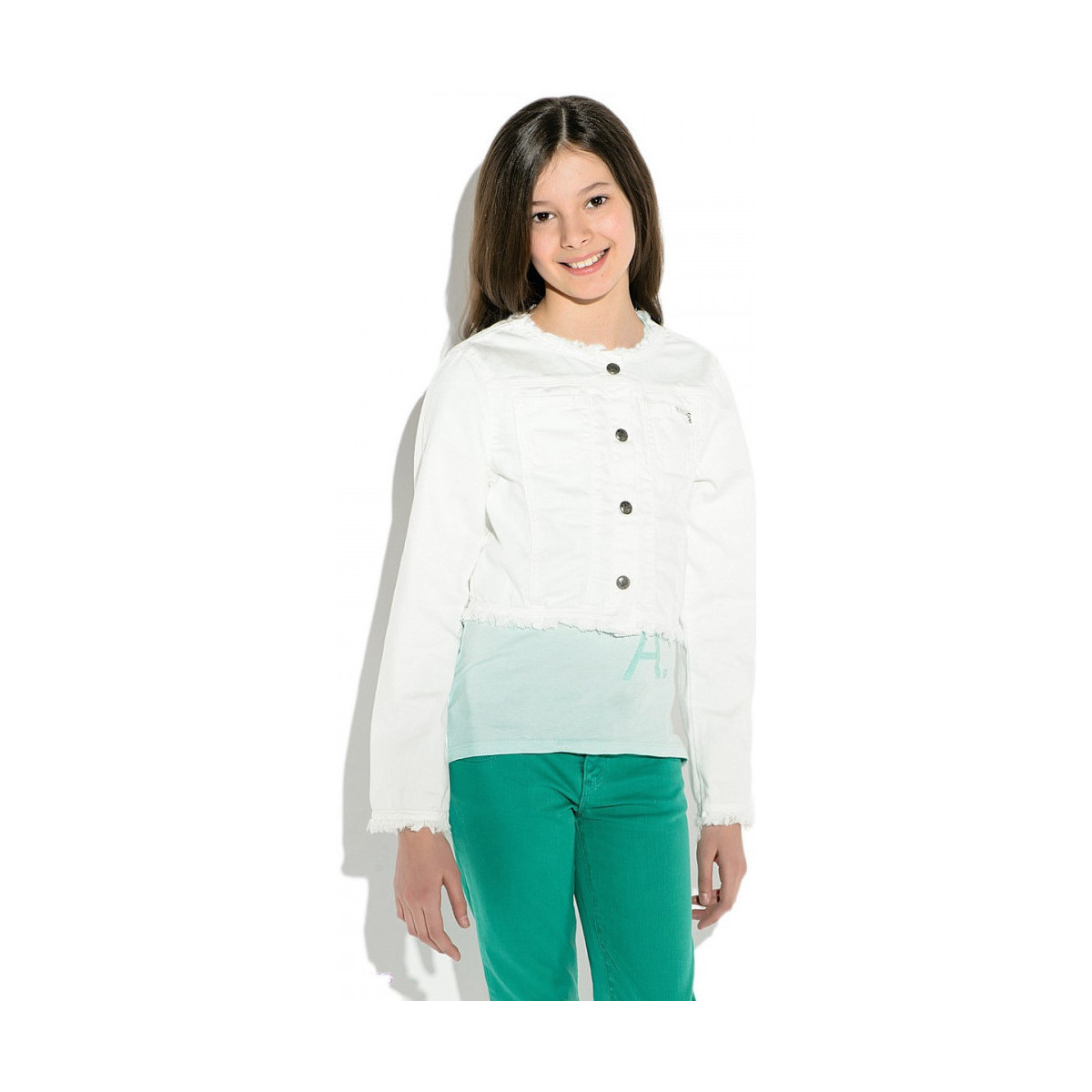 Vêtements Fille Vestes Guess Veste courte en denim Fille Blanc J51L670 Blanc