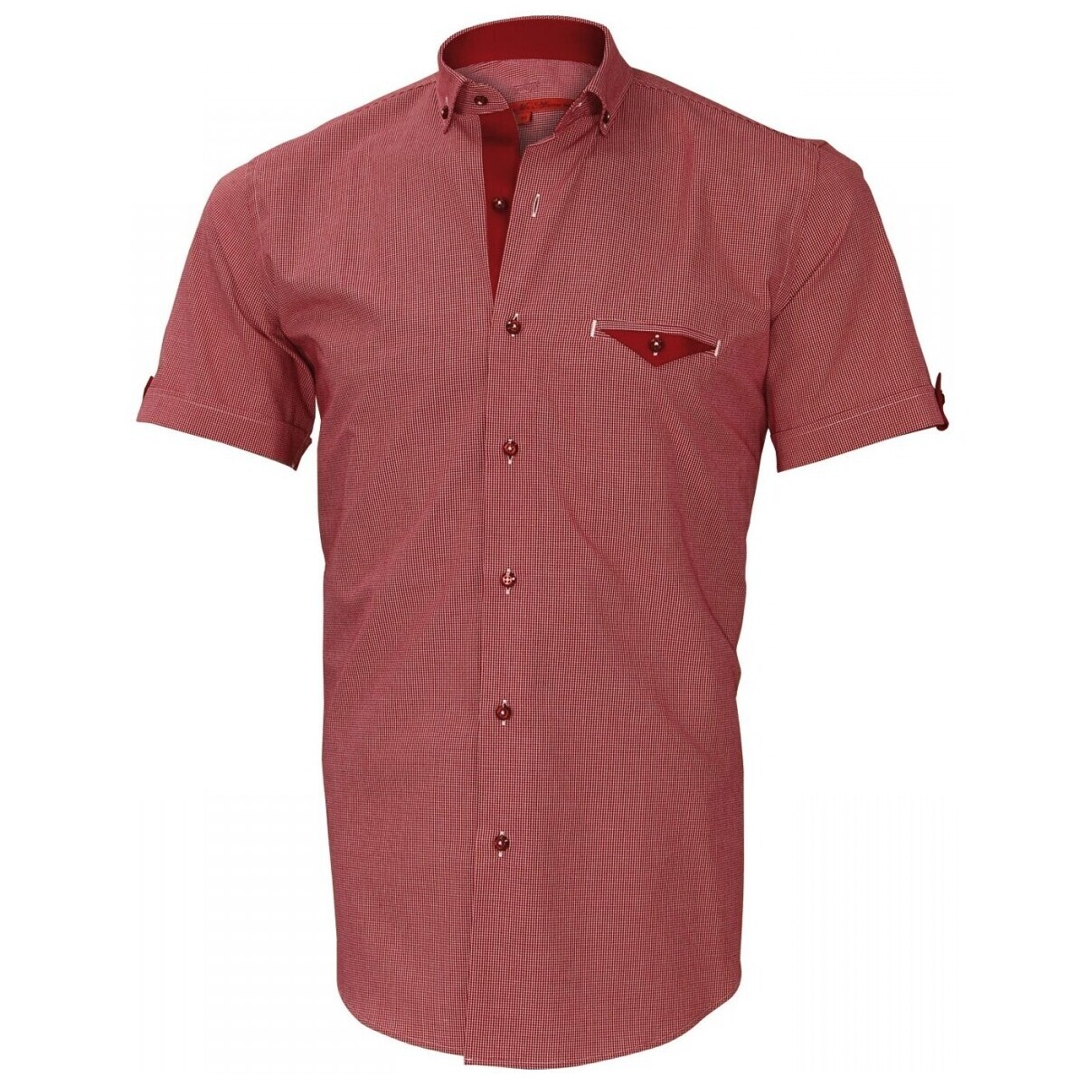Vêtements Homme Chemises manches courtes Andrew Mc Allister chemisette vichy derby rouge Rouge
