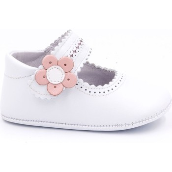Chaussures Fille Chaussons bébés Boni & Sidonie Boni Charlotte - Chaussons bébé fille en cuir souple Blanc