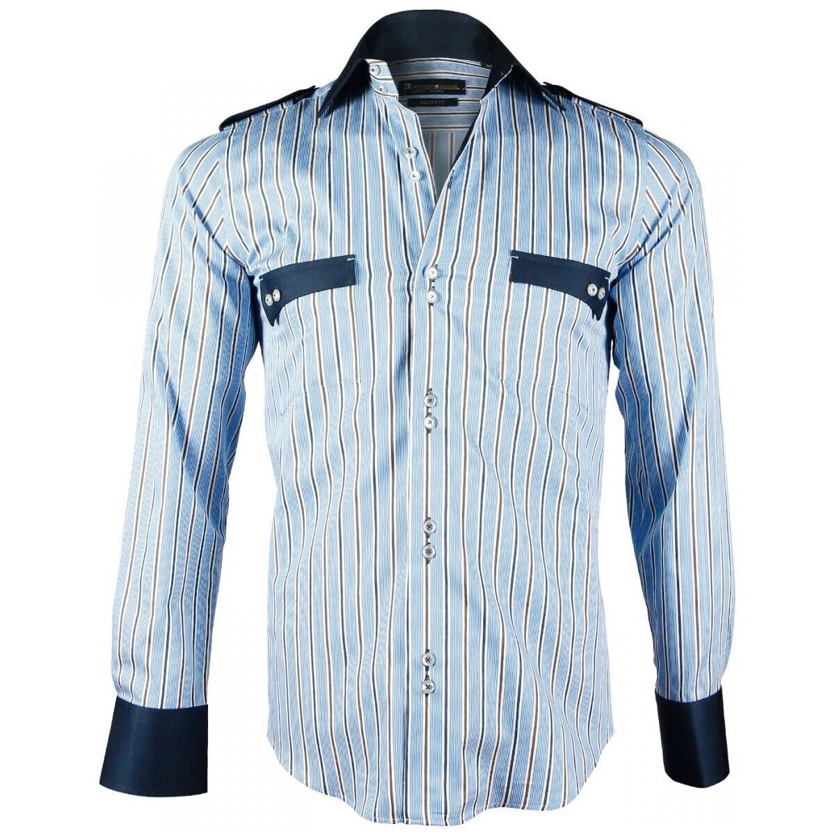 Vêtements Homme Chemises manches longues Emporio Balzani chemise mode tasca bleu Bleu