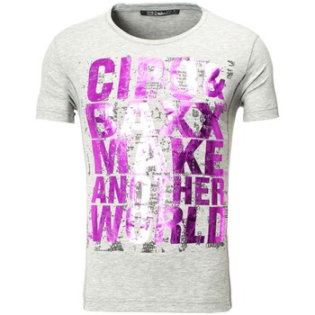 Vêtements Homme Walk & Fly Cipo And Baxx Tee shirt fashion homme T-shirt 101 gris imprimé Gris