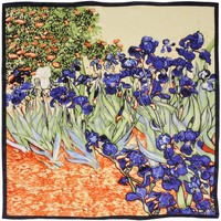 Accessoires textile Femme Echarpes / Etoles / Foulards Silkart Carré de soie Van Gogh Iris violet