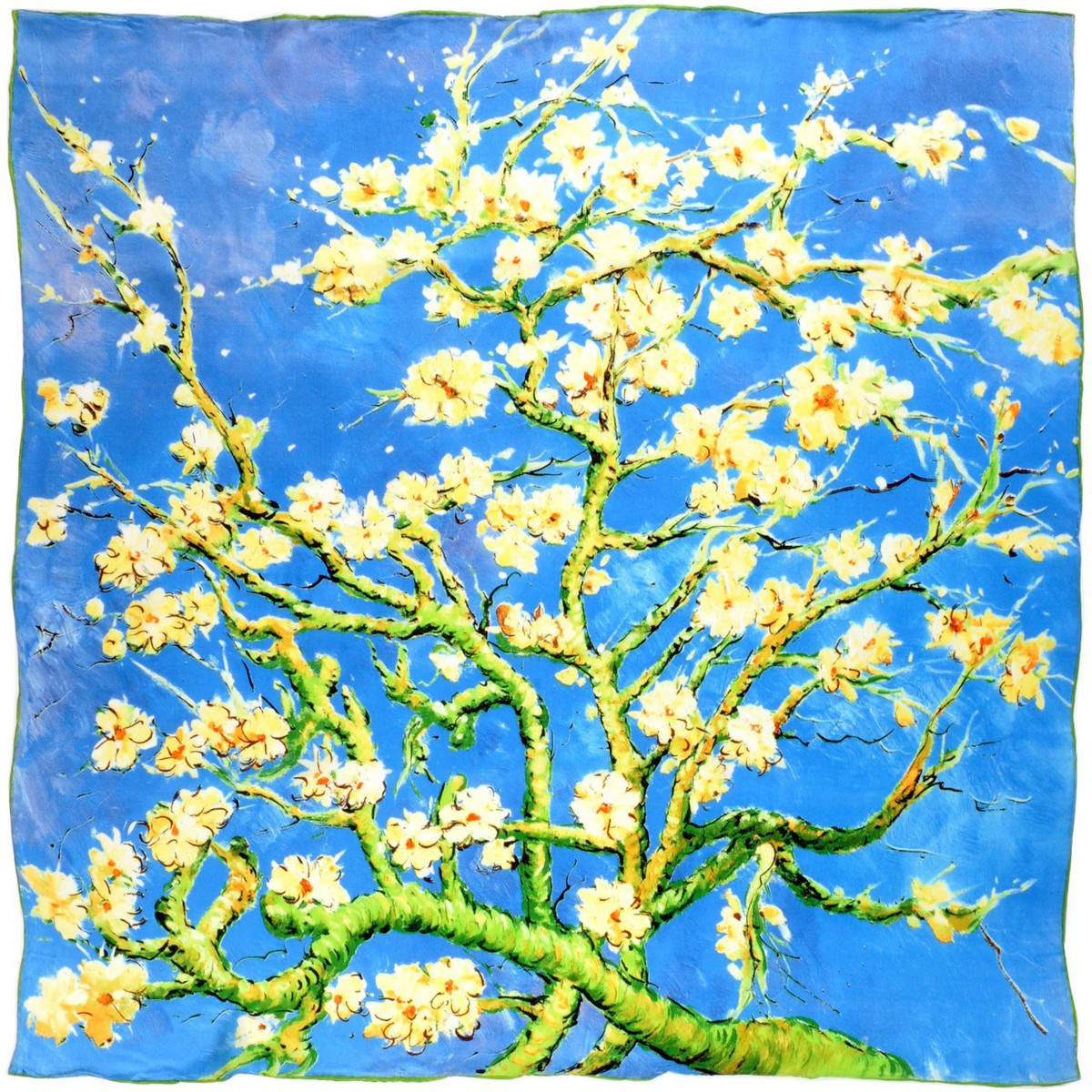 Accessoires textile Femme Echarpes / Etoles / Foulards Silkart Carré de soie Van Gogh Amandiers en fleurs Bleu