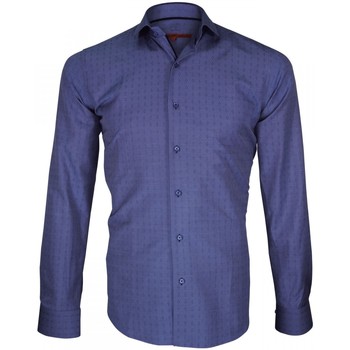Vêtements Homme Chemises manches longues Andrew Mc Allister chemise fil a fil barking bleu Bleu