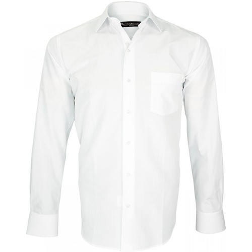 Vêtements Homme Chemises manches longues Emporio Balzani chemise tissu armure classico blanc Blanc