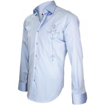 Andrew Mc Allister chemise brodee leeds bleu Bleu