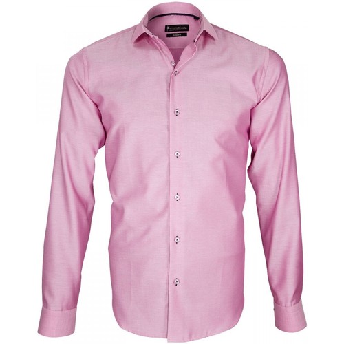 Vêtements Homme Chemises manches longues Emporio Balzani chemise tissu armure porfirio rose Rose