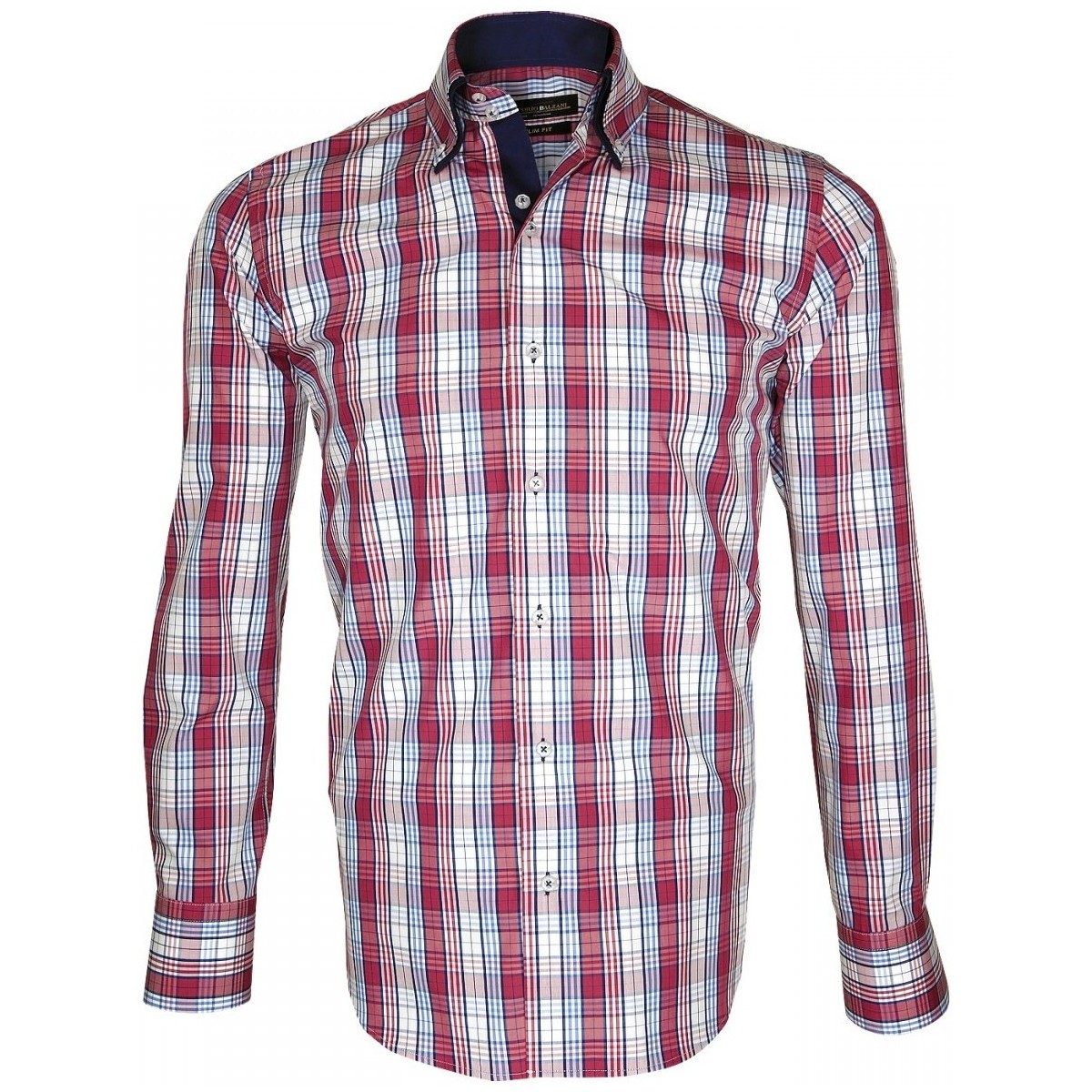 Vêtements Homme Chemises manches longues Emporio Balzani chemise tartan donizzo bordeaux Rouge