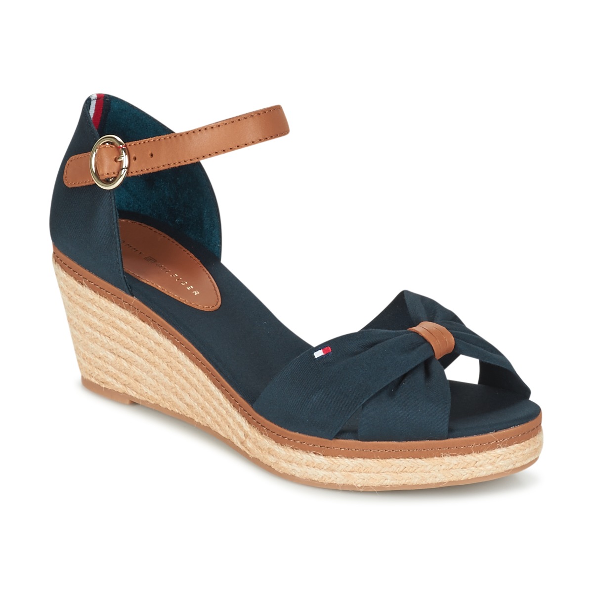 Chaussures Femme Sandales et Nu-pieds Tommy cuffed Hilfiger ELBA 40D Tommy cuffed Jeans Perizoma con logo rosso
