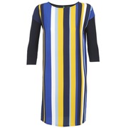 Collared dress with quarter-length sleeves and a removable self-tie belt