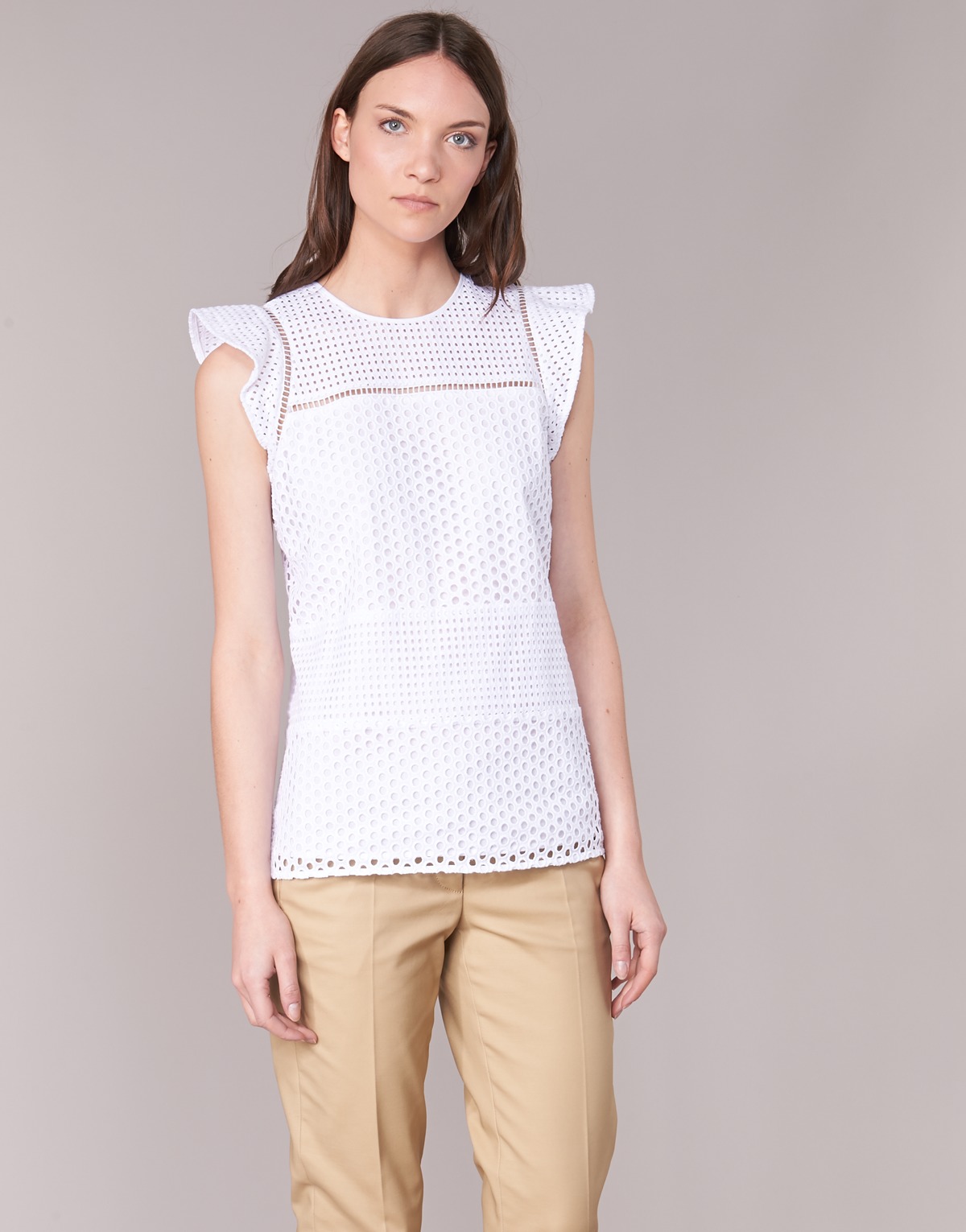 Vêtements Femme Livraison gratuite en Belgique COMBO EYELET S/S Blanc