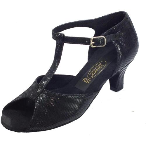 Chaussures Femme Sandales sport Vitiello Dance Shoes Sandalo l.a. satinato nero Noir