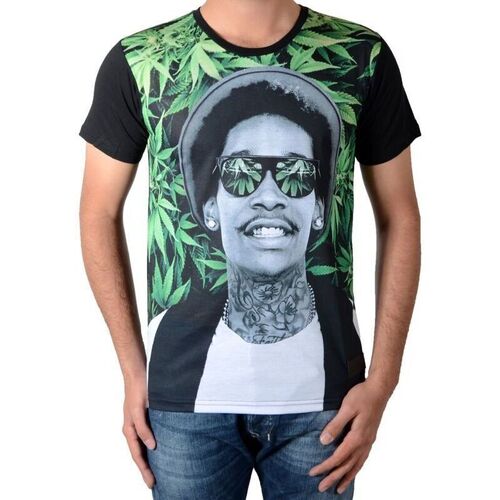 Vêtements Homme T-shirts manches courtes Celebry Tees Rap Green Noir