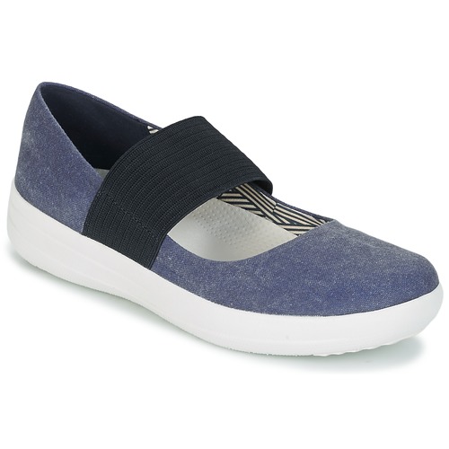 Chaussures Femme Ballerines / babies FitFlop FSPORTY MARY JANE CANVAS MIDNIGHT NAVY