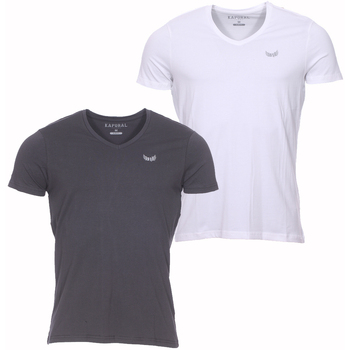 Vêtements Homme T-shirts & Polos Kaporal Tee-shirt col V, lot de 2 Noir