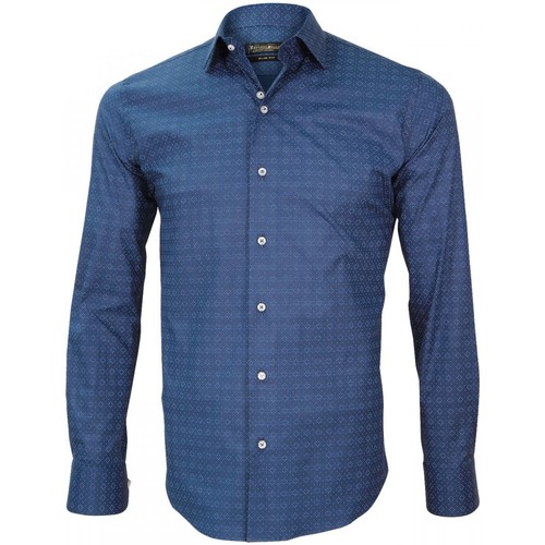 Vêtements Homme Chemises manches longues Emporio Balzani chemise italienne cavour bleu Bleu