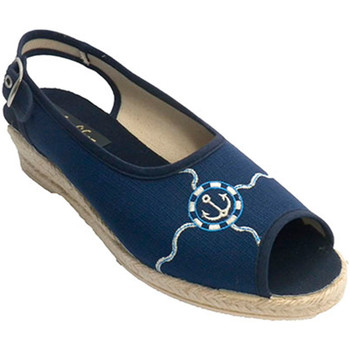 Chaussures Femme Sandales et Nu-pieds Made In Spain 1940 Ouvrir femme pantoufle avec la bande der azul