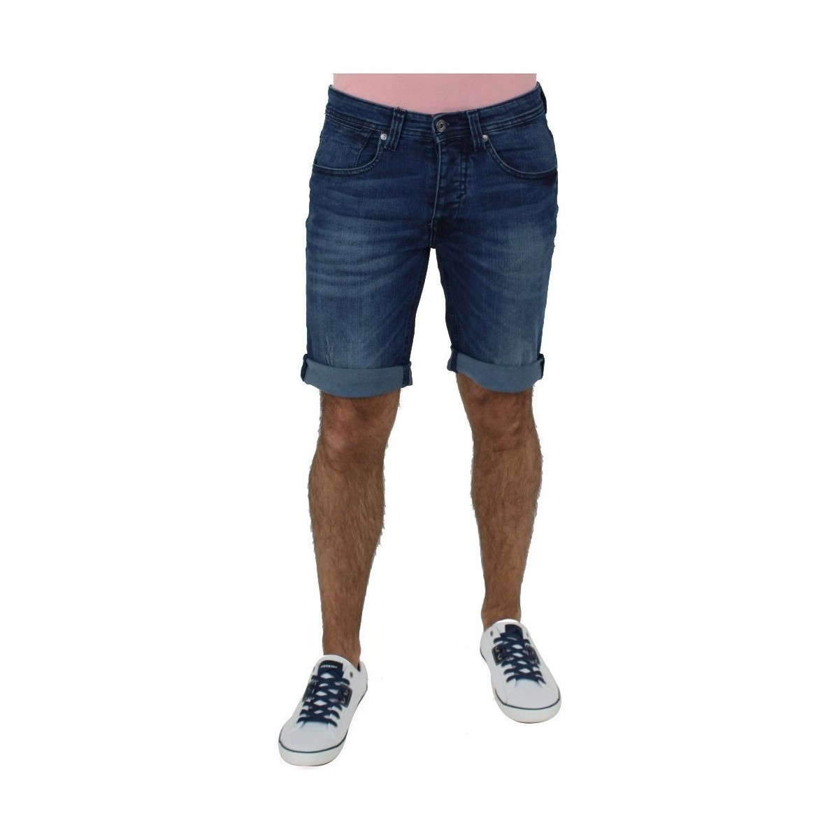 Vêtements Homme Shorts / Bermudas Redskins Bermuda jeans  Denzel Seab ref_trk40682-cl Bleu