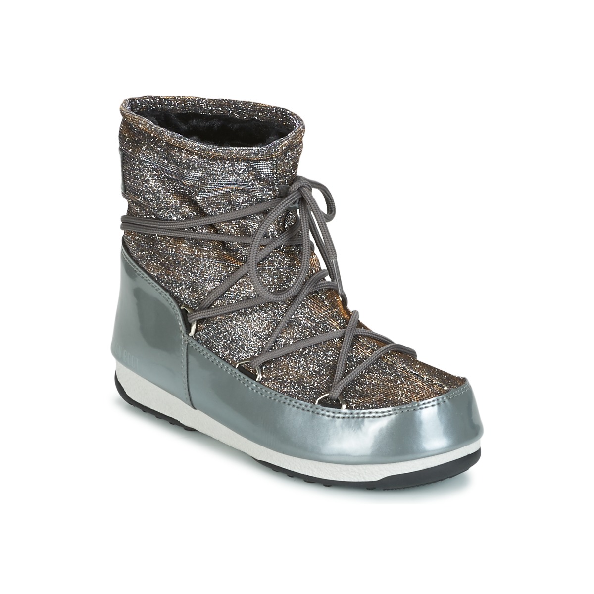 Chaussures Femme Bottes de neige Moon Boot MOON BOOT LOW LUREX Gris / Argent